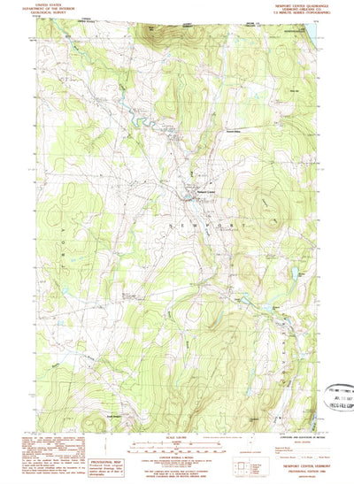 United States Geological Survey Newport Center, VT (1986, 24000-Scale) digital map