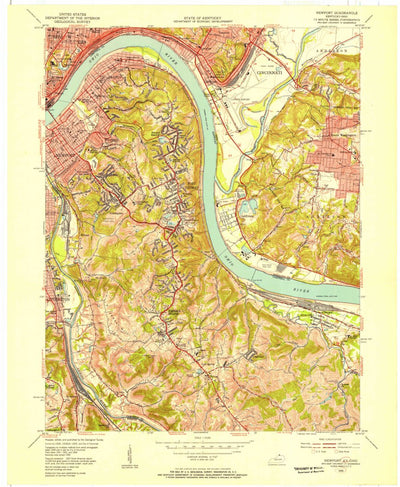 United States Geological Survey Newport, KY-OH (1955, 24000-Scale) digital map