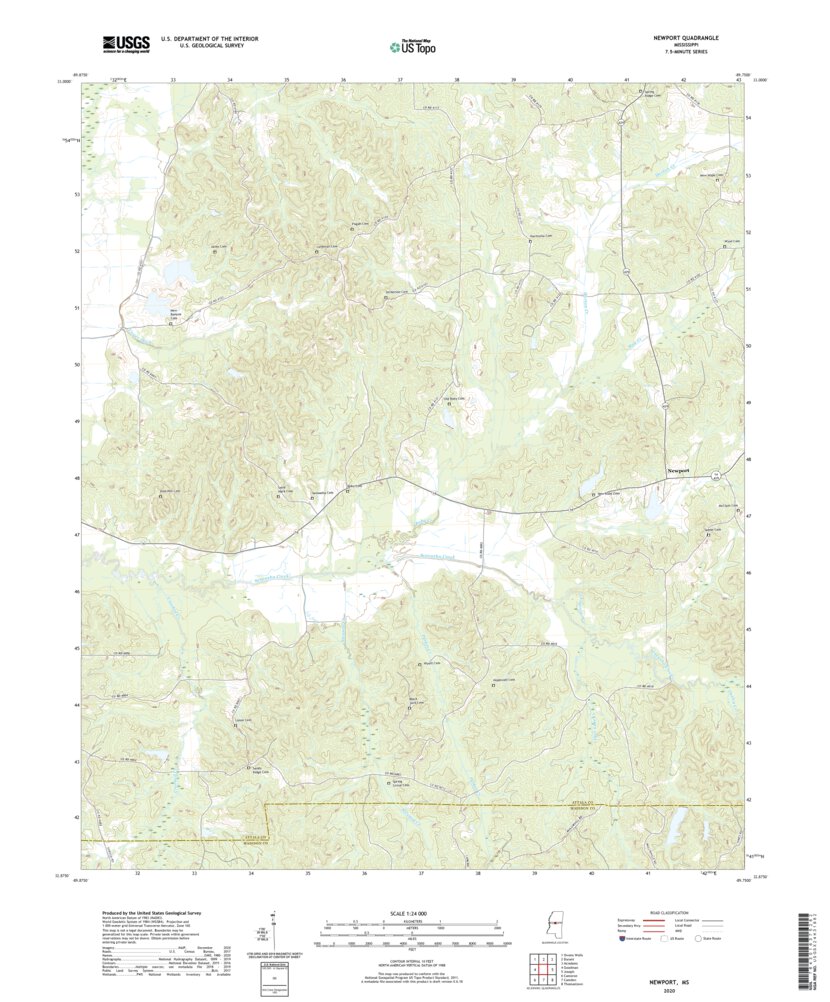 Newport, MS (2020, 24000-Scale) Map by United States Geological Survey ...