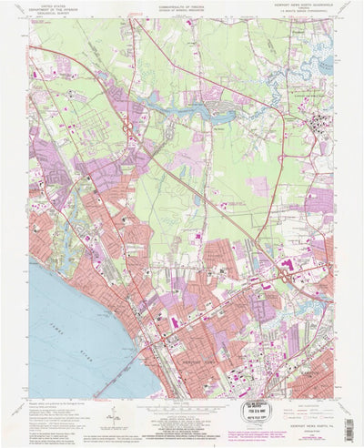 United States Geological Survey Newport News North, VA (1965, 24000-Scale) digital map