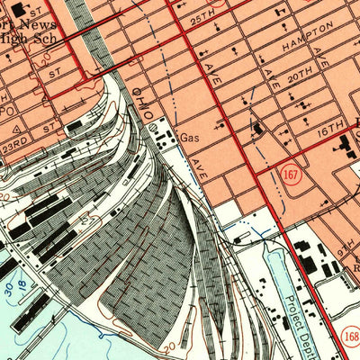 United States Geological Survey Newport News South, VA (1955, 24000-Scale) digital map