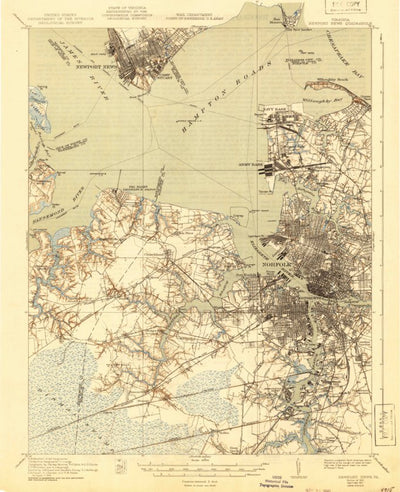 United States Geological Survey Newport News, VA (1921, 62500-Scale) digital map