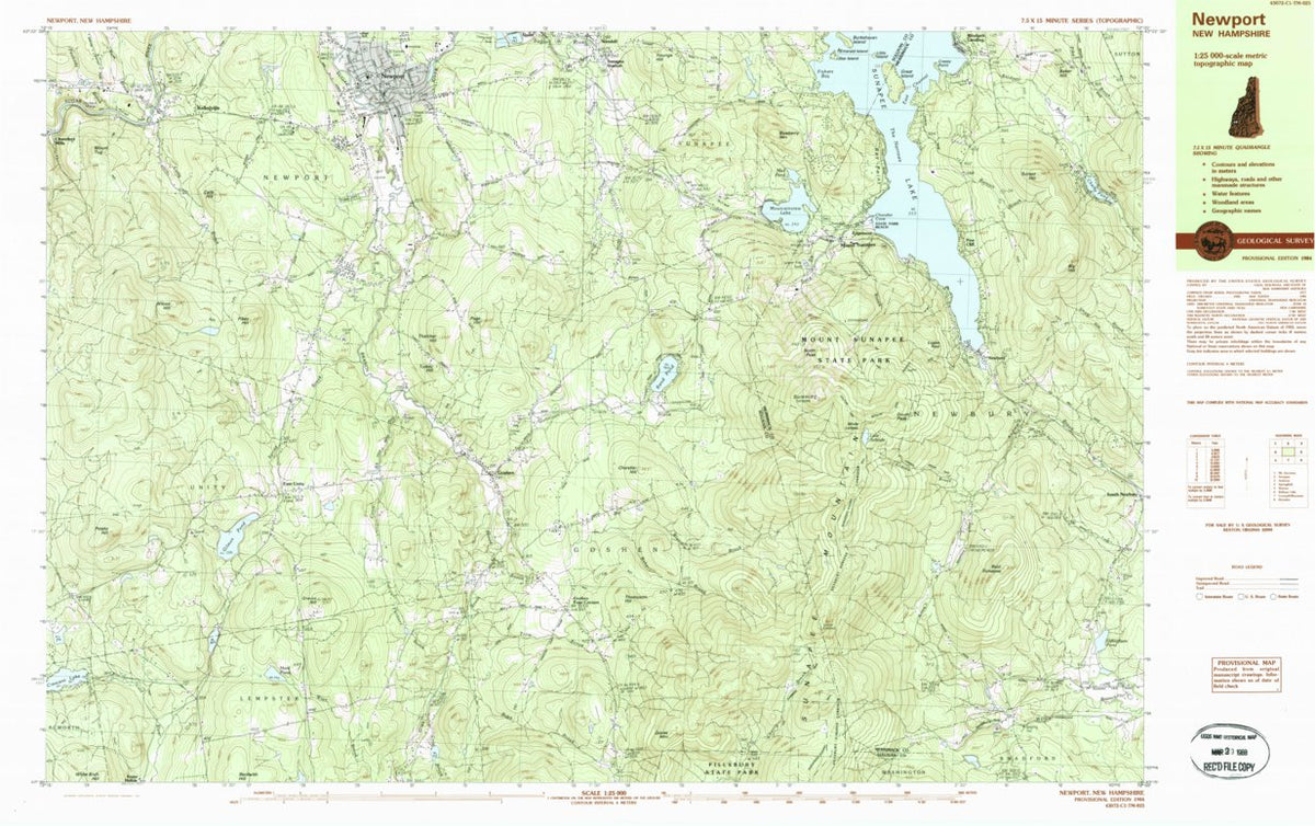 Nh Map In Depth Newport, NH (1984, 25000-Scale) Map by United States Geological Survey ...