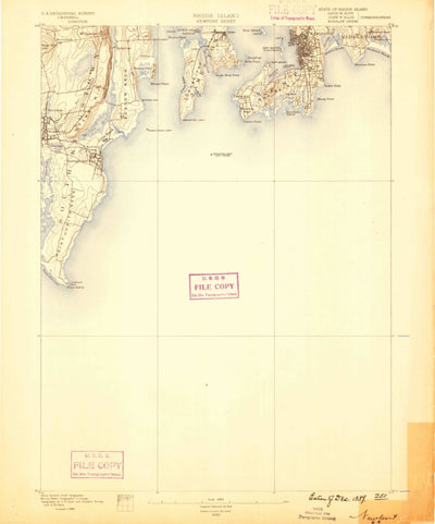 United States Geological Survey Newport, RI (1889, 62500-Scale) digital map