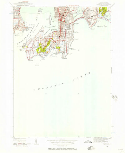United States Geological Survey Newport, RI (1939, 24000-Scale) digital map