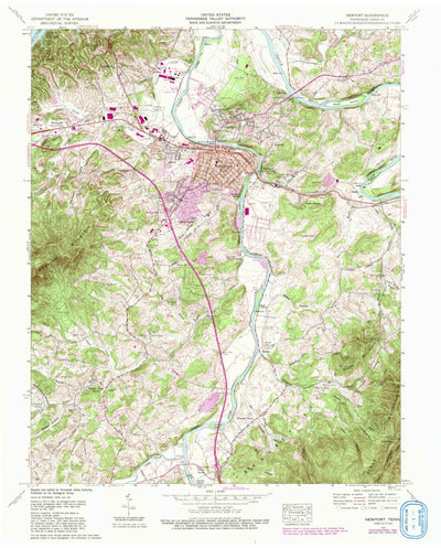 United States Geological Survey Newport, TN (1961, 24000-Scale) digital map