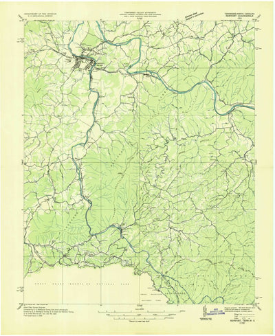 United States Geological Survey Newport, TN-NC (1935, 48000-Scale) digital map