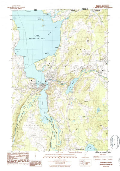 United States Geological Survey Newport, VT (1986, 24000-Scale) digital map