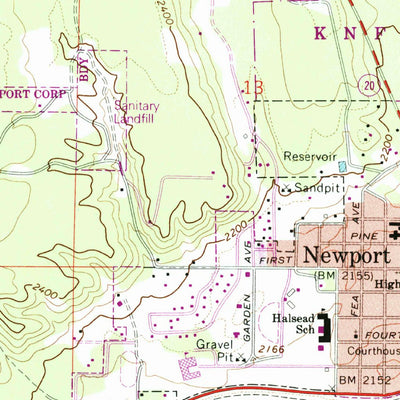 United States Geological Survey Newport, WA-ID (1968, 24000-Scale) digital map