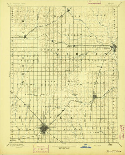 United States Geological Survey Newton, KS (1894, 125000-Scale) digital map