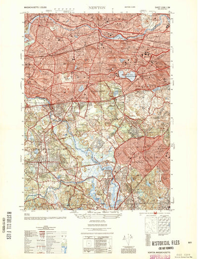 United States Geological Survey Newton, MA (1954, 25000-Scale) digital map