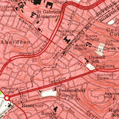 United States Geological Survey Newton, MA (1956, 24000-Scale) digital map