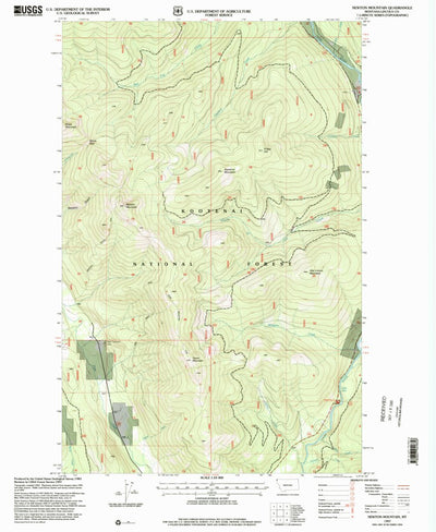 United States Geological Survey Newton Mountain, MT (1997, 24000-Scale) digital map