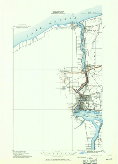 United States Geological Survey Niagra Falls, NY (1900, 62500-Scale) digital map