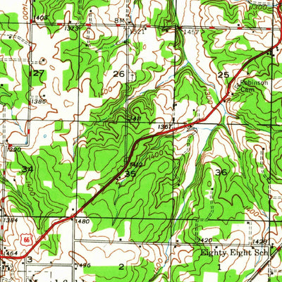 United States Geological Survey Niangua, MO (1946, 62500-Scale) digital map