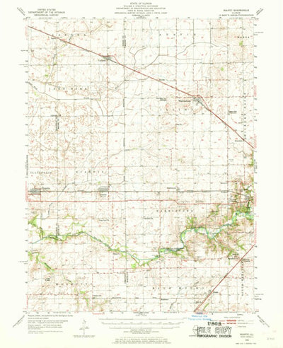 United States Geological Survey Niantic, IL (1954, 62500-Scale) digital map