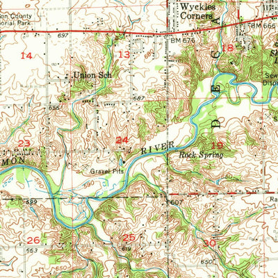 United States Geological Survey Niantic, IL (1954, 62500-Scale) digital map