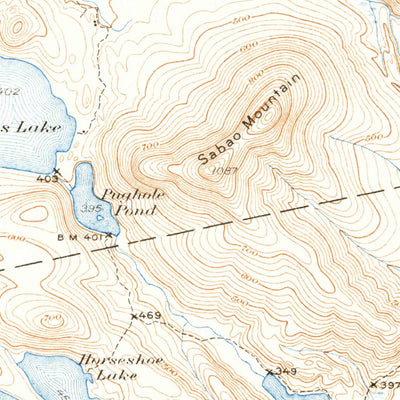 United States Geological Survey Nicatous Lake, ME (1934, 62500-Scale) digital map