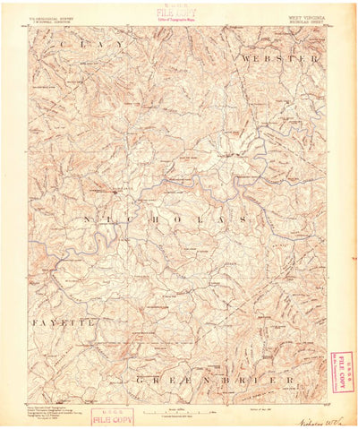 United States Geological Survey Nicholas, WV (1891, 125000-Scale) digital map