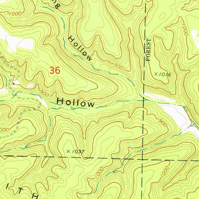 United States Geological Survey Nichols Knob, MO (1973, 24000-Scale) digital map