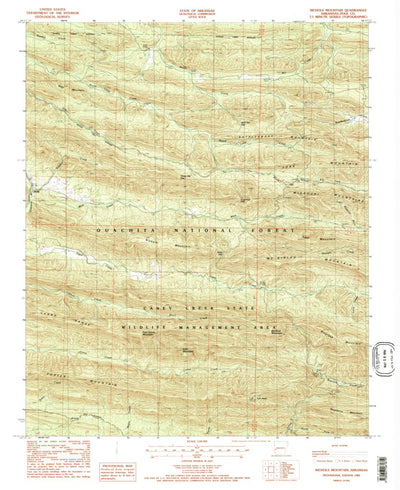 United States Geological Survey Nichols Mountain, AR (1986, 24000-Scale) digital map