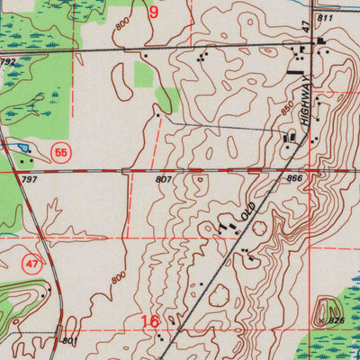 United States Geological Survey Nichols, WI (1992, 24000-Scale) digital map