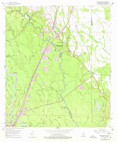 United States Geological Survey Nicholson, MS-LA (1955, 24000-Scale) digital map