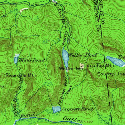 United States Geological Survey Nicholville, NY (1919, 62500-Scale) digital map