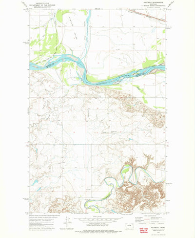 United States Geological Survey Nickwall, MT (1972, 24000-Scale) digital map
