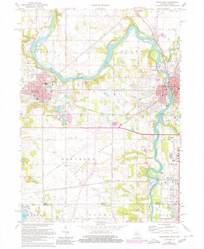 United States Geological Survey Niles West, MI-IN (1971, 24000-Scale) digital map
