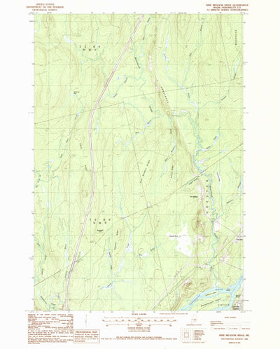 United States Geological Survey Nine Meadow Ridge, ME (1988, 24000-Scale) digital map