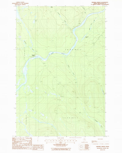 United States Geological Survey Ninemile Bridge, ME (1986, 24000-Scale) digital map
