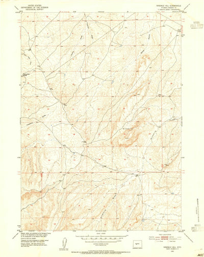 United States Geological Survey Ninemile Hill, WY (1953, 24000-Scale) digital map
