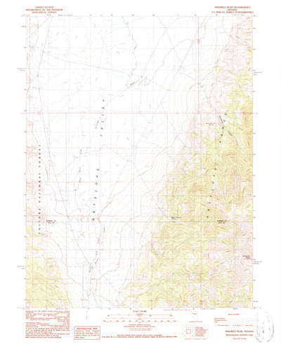 United States Geological Survey Ninemile Peak, NV (1990, 24000-Scale) digital map