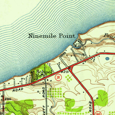 United States Geological Survey Ninemile Point, NY (1952, 24000-Scale) digital map