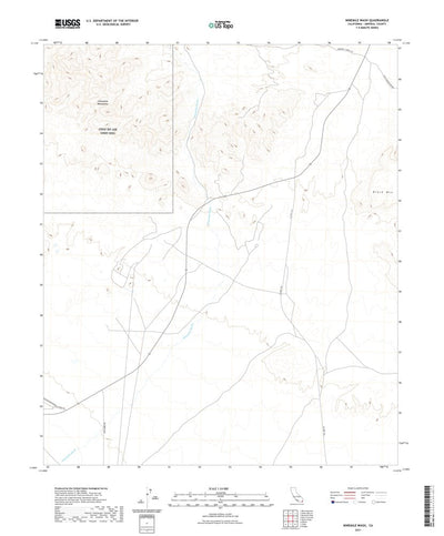United States Geological Survey Ninemile Wash, CA (2021, 24000-Scale) digital map