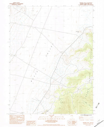 United States Geological Survey Ninemile Well, NV (1982, 24000-Scale) digital map