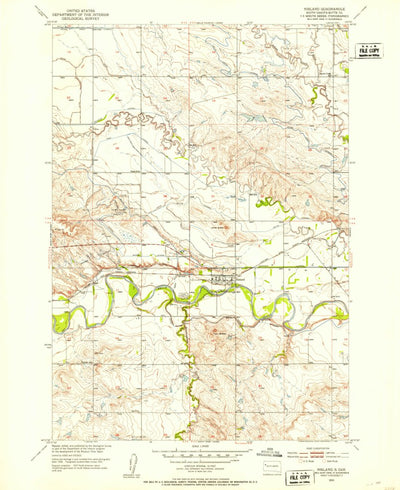 United States Geological Survey Nisland, SD (1951, 24000-Scale) digital map