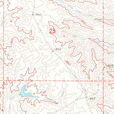 United States Geological Survey No Heart Creek SE, SD (1969, 24000-Scale) digital map