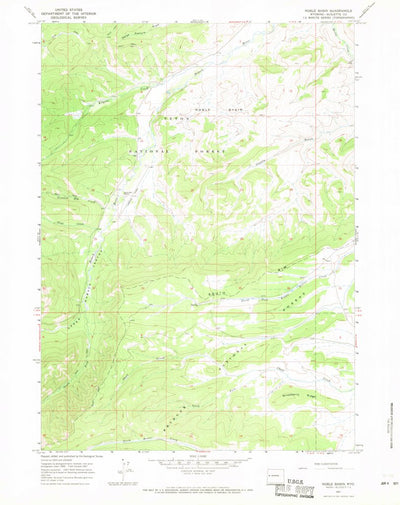 United States Geological Survey Noble Basin, WY (1967, 24000-Scale) digital map