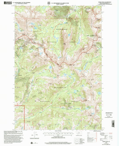 United States Geological Survey Noble Peak, MT (1997, 24000-Scale) digital map