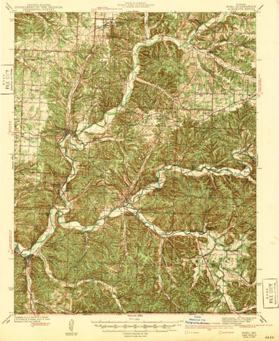 United States Geological Survey Noel, MO (1943, 62500-Scale) digital map