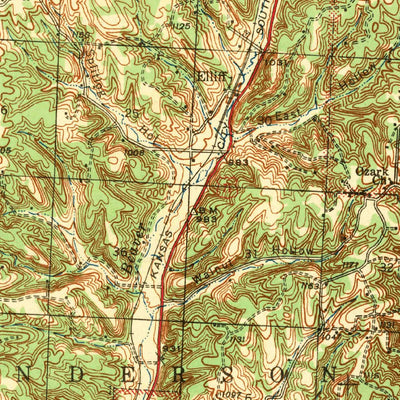 United States Geological Survey Noel, MO (1943, 62500-Scale) digital map