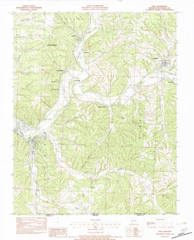 United States Geological Survey Noel, MO (1982, 24000-Scale) digital map