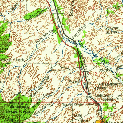 United States Geological Survey Nogales, AZ (1959, 250000-Scale) digital map