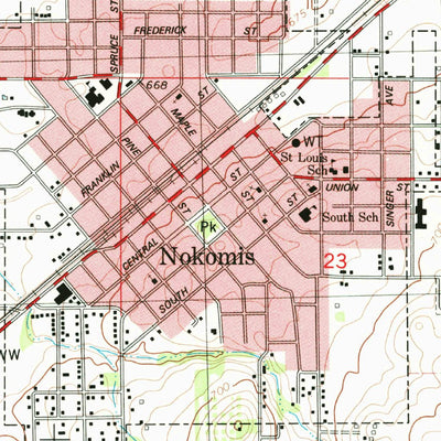 United States Geological Survey Nokomis, IL (1980, 24000-Scale) digital map
