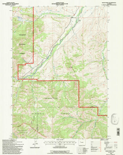 United States Geological Survey Noon Point, WY (1991, 24000-Scale) digital map