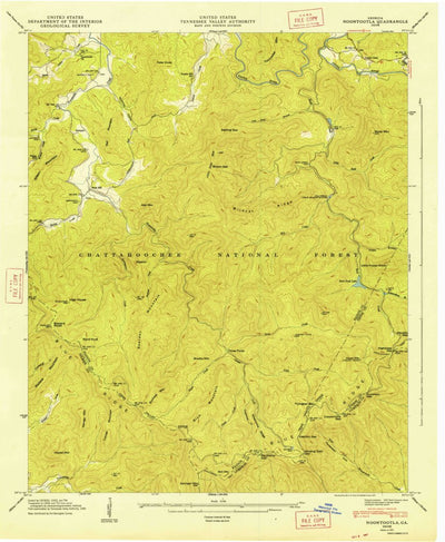 United States Geological Survey Noontootla, GA (1947, 24000-Scale) digital map