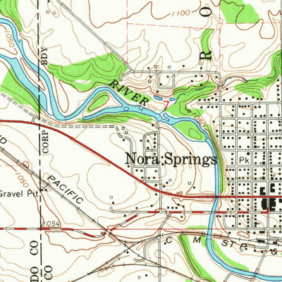 United States Geological Survey Nora Springs, IA (1959, 24000-Scale) digital map
