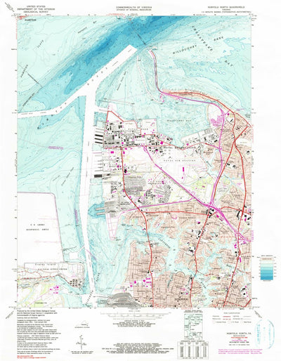 United States Geological Survey Norfolk North, VA (1965, 24000-Scale) digital map